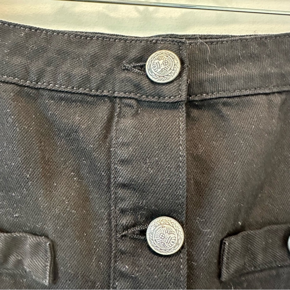 L’AGENCE Kris Denim Mini Skirt Noir Black Short Goth Grunge Valentines Date Sexy - Picture 5 of 7
